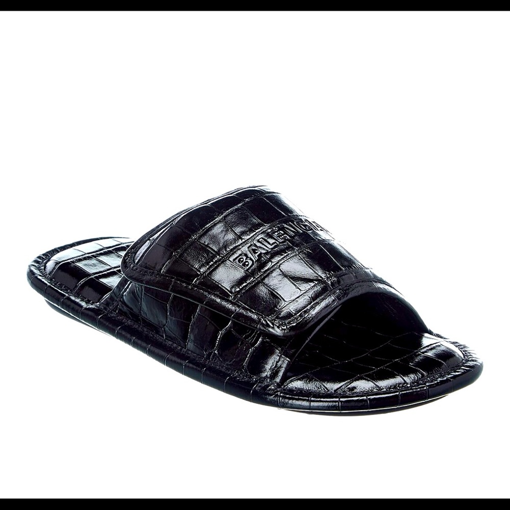 COPY - Authentic Balenciaga Leather Croc Slides New